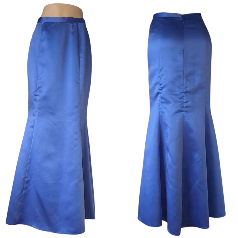 Maxi Blue Trumpet Skirt for Prom